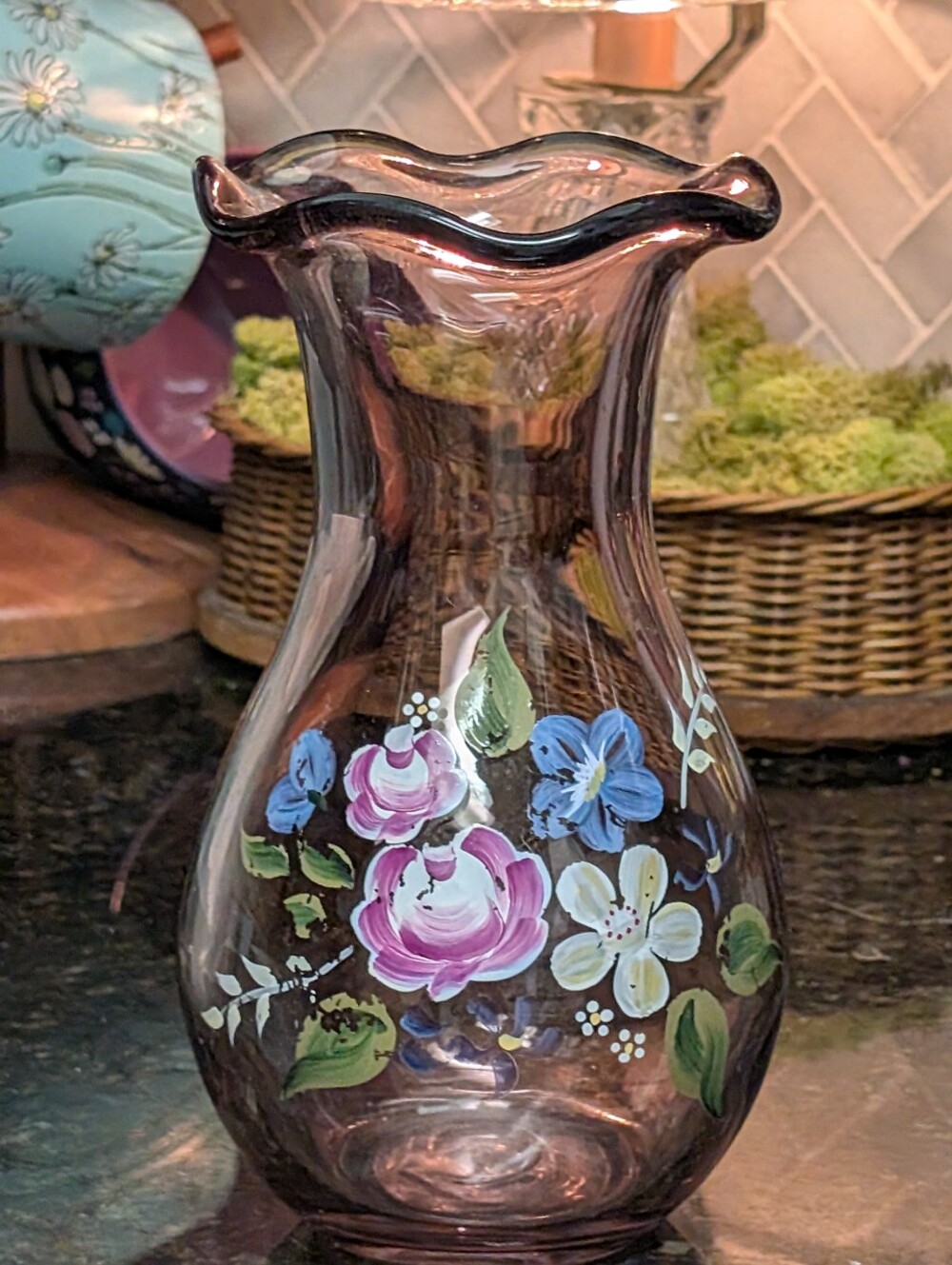 light amethyst glass vase - Fenton Glass For Teleflora